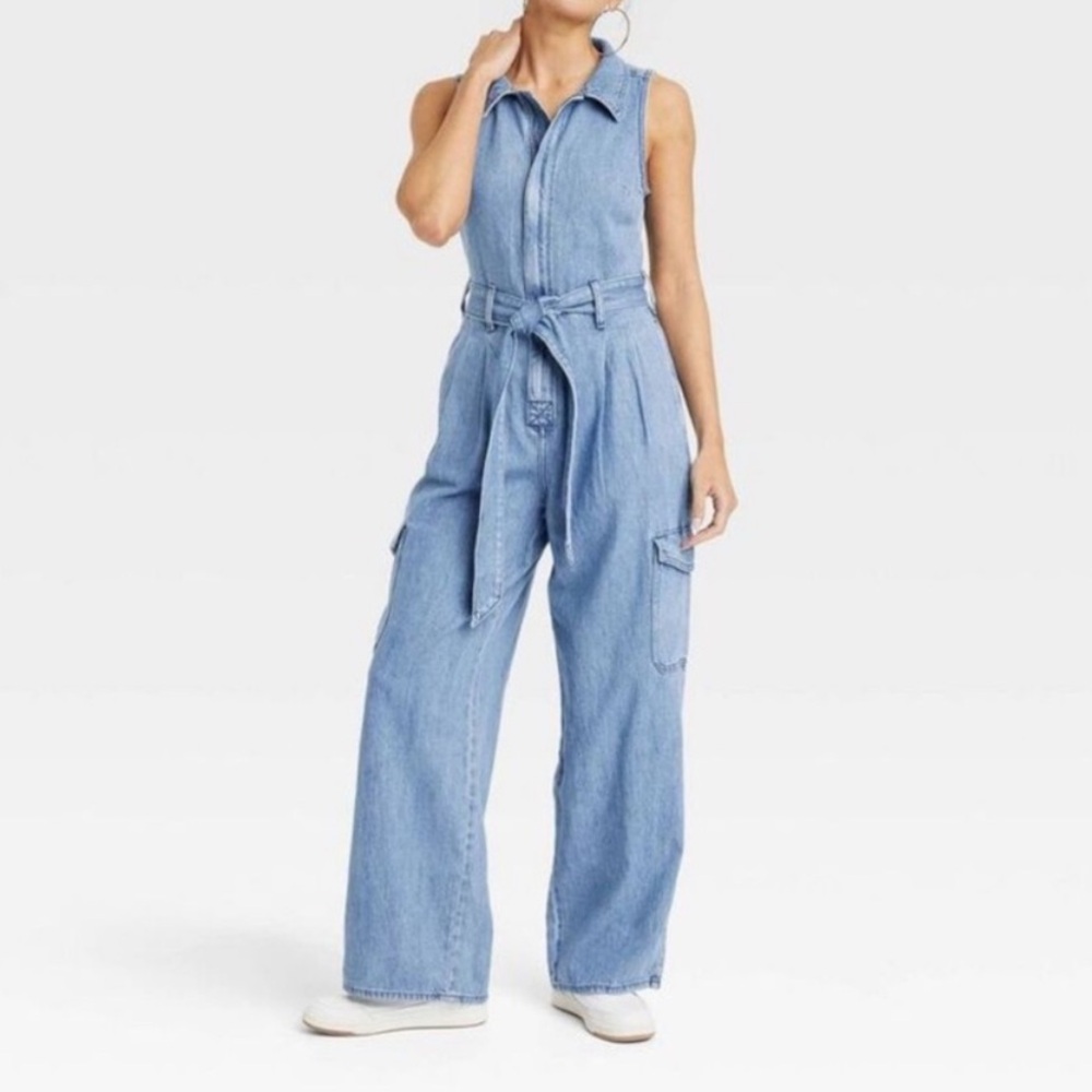 Universal Thread Light Blue Denim Jumpsuit